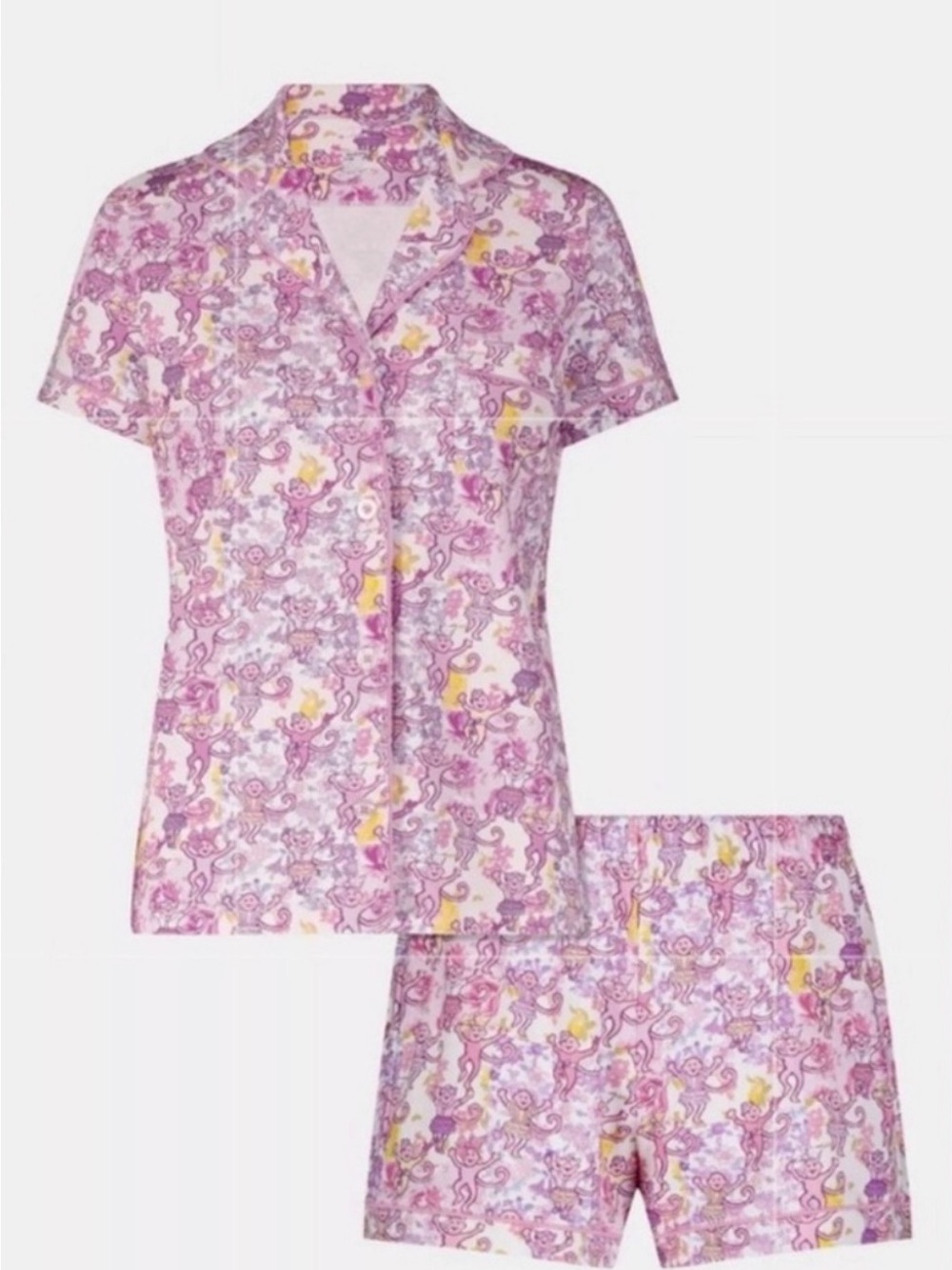 Roller Rabbit x Loveshackfancy Monkey-Print Short PJ Set